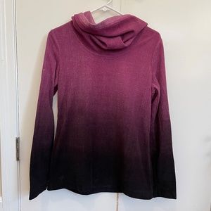 Ideology Ombré Fleece Cowl-Neck Pullover - EUC - Size M